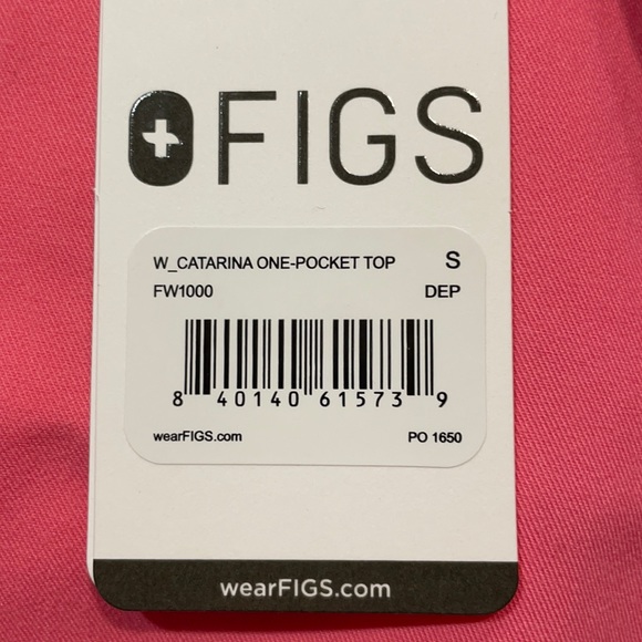 Figs Neon Pink Catarina One-Pocket Scrub Top Small - Picture 3 of 3